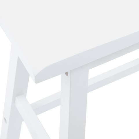 HOKERY BAROWE 2 SZT. BIAŁE NATURALNE DREWNO KAUCZUKOWE