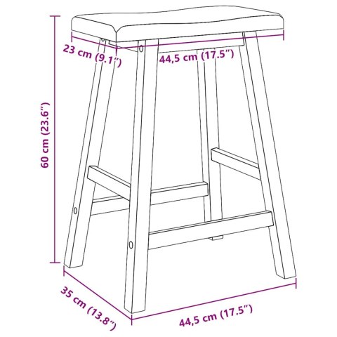 HOKERY BAROWE 2 SZT. BIAŁE NATURALNE DREWNO KAUCZUKOWE
