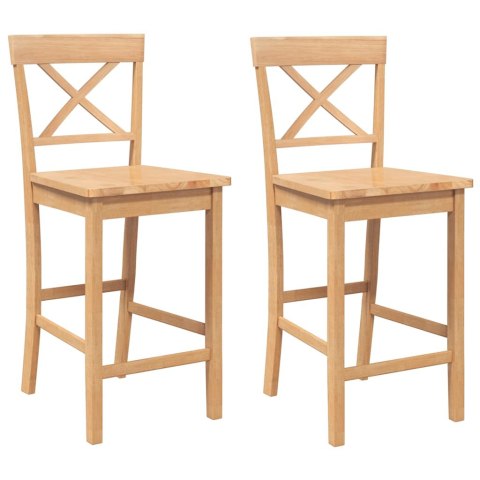 HOKERY BAROWE 2 SZT. NATURALNE DREWNO KAUCZUKOWE