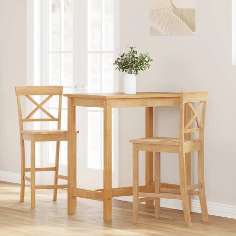 HOKERY BAROWE 2 SZT. NATURALNE DREWNO KAUCZUKOWE