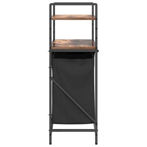 KOSZ NA PRANIE 2 PRZEGRODY Z PÓŁKAMI PRZYDYMIONY DĄB