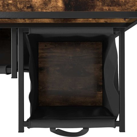 KOSZ NA PRANIE 2 PRZEGRODY Z PÓŁKAMI PRZYDYMIONY DĄB