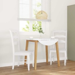 KRZESŁA DO JADALNI 2 SZT. BIAŁE LITE DREWNO GUMOWE