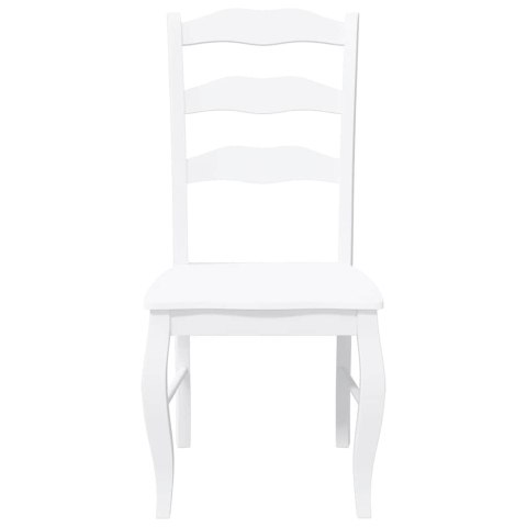 KRZESŁA DO JADALNI 2 SZT. BIAŁE LITE DREWNO GUMOWE