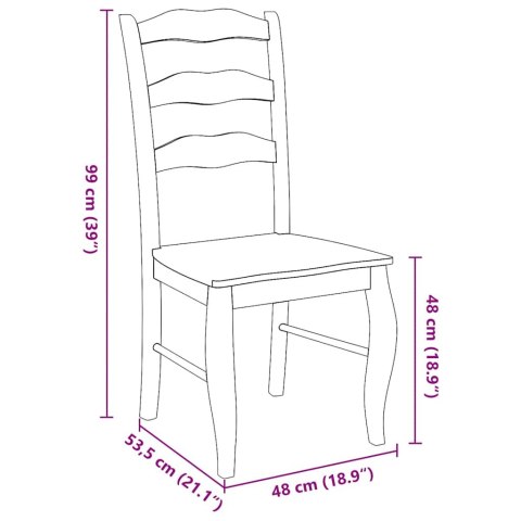 KRZESŁA DO JADALNI 2 SZT. BIAŁE LITE DREWNO GUMOWE