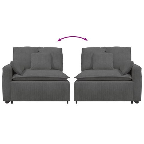 MODUŁOWY PODŁOKIETNIK SOFY MODUŁOWEJ Z PODUSZKAMI CIEMNOSZARY