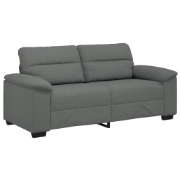 SOFA 2-OSOBOWA CIEMNOSZARA 140CM TAPICEROWANA TKANINĄ