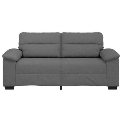 SOFA 2-OSOBOWA CIEMNOSZARA 140CM TAPICEROWANA TKANINĄ