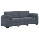 SOFA 3-OSOBOWA CIEMNOSZARA 178CM OBITA AKSAMITEM