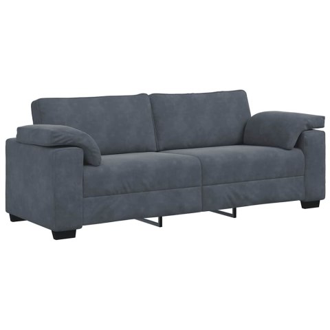SOFA 3-OSOBOWA CIEMNOSZARA 178CM OBITA AKSAMITEM