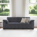 SOFA 3-OSOBOWA CIEMNOSZARA 178CM OBITA AKSAMITEM