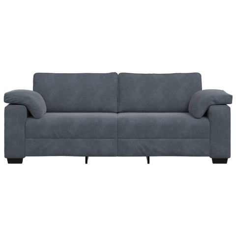 SOFA 3-OSOBOWA CIEMNOSZARA 178CM OBITA AKSAMITEM