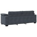SOFA 3-OSOBOWA CIEMNOSZARA 178CM OBITA AKSAMITEM
