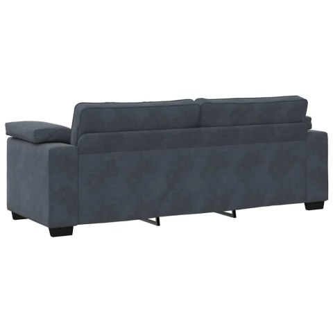 SOFA 3-OSOBOWA CIEMNOSZARA 178CM OBITA AKSAMITEM