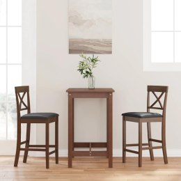 HOKERY BAROWE Z PODUSZKAMI 2 SZT. BRĄZOWE NATURALNE DREWNO KAUCZUKOWE