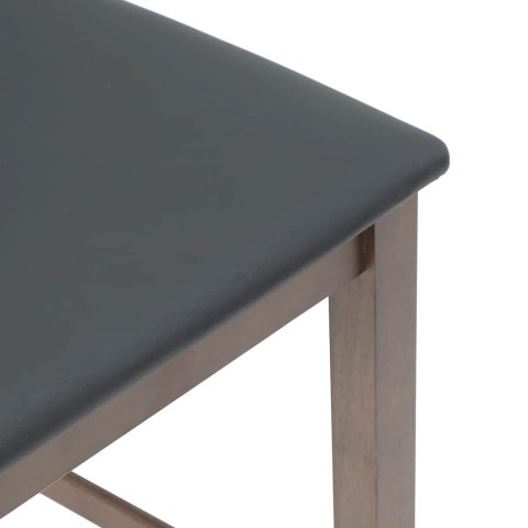 HOKERY BAROWE Z PODUSZKAMI 2 SZT. BRĄZOWE NATURALNE DREWNO KAUCZUKOWE