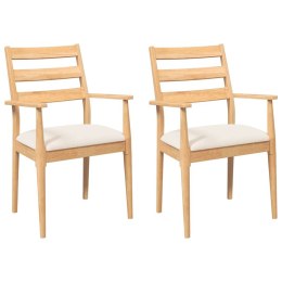 KRZESŁA DO JADALNI Z PODUSZKAMI 2 SZT. LITE DREWNO GUMA