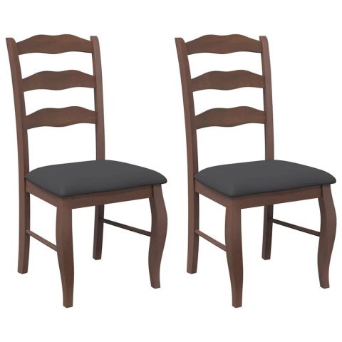 KRZESŁA DO JADALNI Z PODUSZKAMI 2 SZT. LITE DREWNO GUMOWE