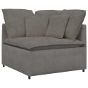 MODUŁOWY NAROŻNIK SOFA Z PODUSZKAMI JASNOSZARY 100CM
