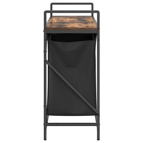 KOSZ NA PRANIE 2 PRZEGRODY Z PÓŁKĄ PRZYDYMIONY DĄB