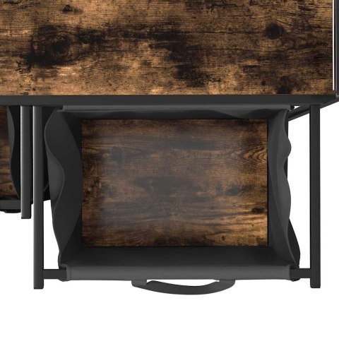 KOSZ NA PRANIE 2 PRZEGRODY Z PÓŁKĄ PRZYDYMIONY DĄB