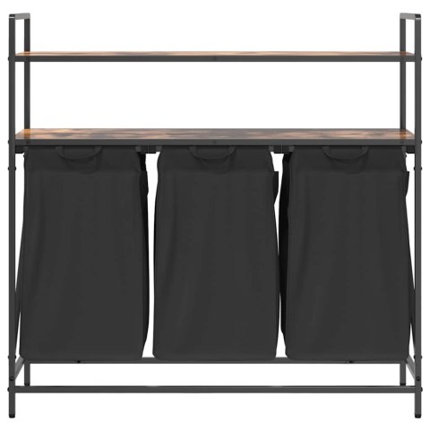 KOSZ NA PRANIE 3 PRZEGRODY Z PÓŁKAMI PRZYDYMIONY DĄB