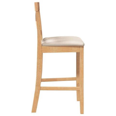 HOKERY BAROWE Z PODUSZKAMI 2 SZT. NATURALNE DREWNO KAUCZUKOWE