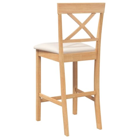 HOKERY BAROWE Z PODUSZKAMI 2 SZT. NATURALNE DREWNO KAUCZUKOWE