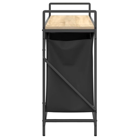 KOSZ NA PRANIE 2 PRZEGRODY Z PÓŁKĄ DĄB SONOMA