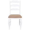 KRZESŁA DO JADALNI Z PODUSZKAMI 2 SZT. BIAŁE LITE DREWNO GUMOWE