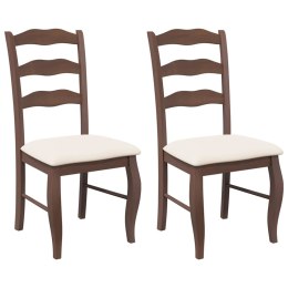 KRZESŁA DO JADALNI Z PODUSZKAMI 2 SZT. LITE DREWNO GUMOWE