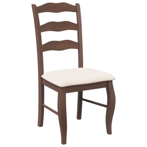 KRZESŁA DO JADALNI Z PODUSZKAMI 2 SZT. LITE DREWNO GUMOWE