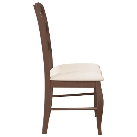 KRZESŁA DO JADALNI Z PODUSZKAMI 2 SZT. LITE DREWNO GUMOWE