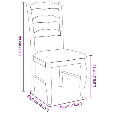 KRZESŁA DO JADALNI Z PODUSZKAMI 2 SZT. LITE DREWNO GUMOWE