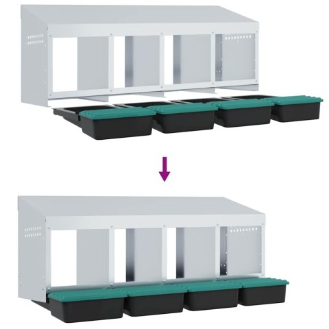 KURNIK LĘGOWY 4 PRZEGRODY MONTOWANY NA ŚCIANIE OCYNKOWANA STAL