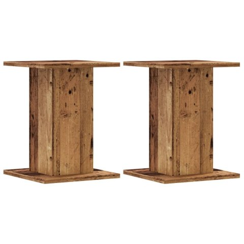 PODSTAWKI POD GŁOŚNIKI 2 SZT. STARE DREWNO 30X30X40CM