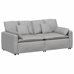 SOFA MODUŁOWA Z PODUSZKAMI SZARA OBŁOK