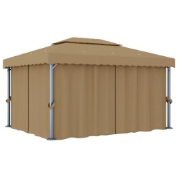 ALTANA OGRODOWA OGRODOWA Z ZASŁONAMI 4X 3M KOLOR TAUPE ALUMINIUM