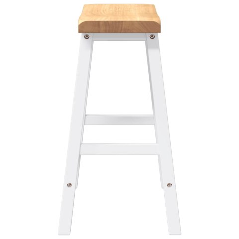 HOKERY BAROWE 2 SZT. BIAŁE NATURALNE DREWNO KAUCZUKOWE