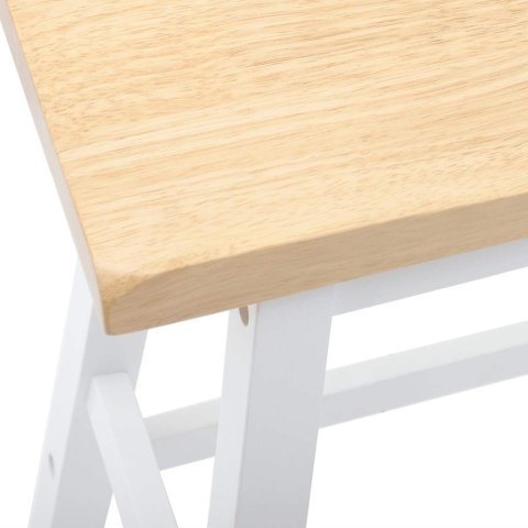 HOKERY BAROWE 2 SZT. BIAŁE NATURALNE DREWNO KAUCZUKOWE