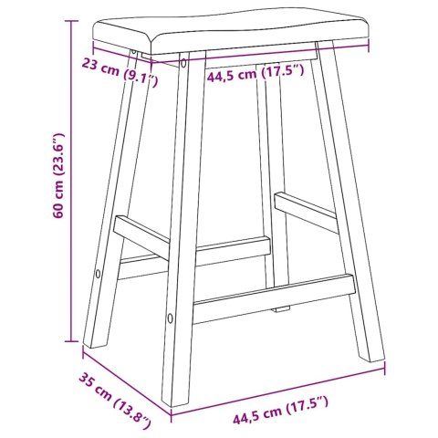 HOKERY BAROWE 2 SZT. BIAŁE NATURALNE DREWNO KAUCZUKOWE