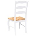 KRZESŁA DO JADALNI 2 SZT. BIAŁE LITE DREWNO GUMOWE