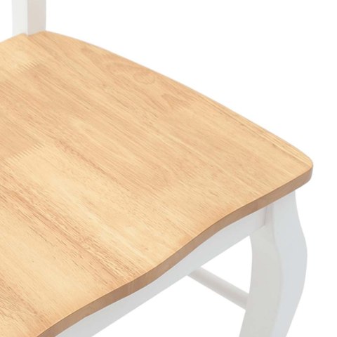 KRZESŁA DO JADALNI 2 SZT. BIAŁE LITE DREWNO GUMOWE