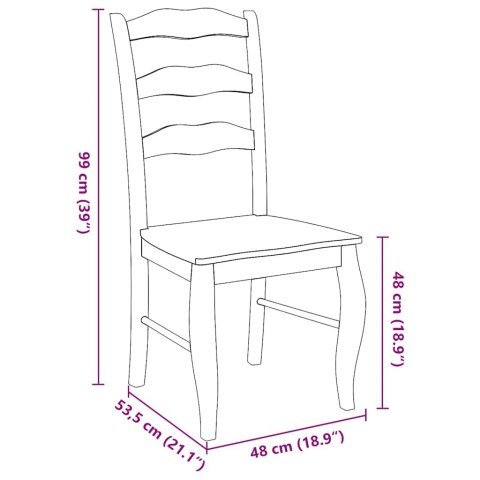 KRZESŁA DO JADALNI 2 SZT. BIAŁE LITE DREWNO GUMOWE