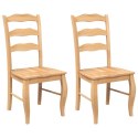 KRZESŁA DO JADALNI 2 SZT. NATURALNE DREWNO LITE GUMA