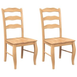 KRZESŁA DO JADALNI 2 SZT. NATURALNE DREWNO LITE GUMA