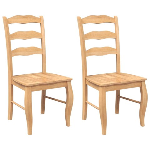 KRZESŁA DO JADALNI 2 SZT. NATURALNE DREWNO LITE GUMA