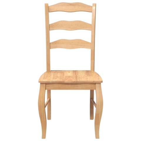 KRZESŁA DO JADALNI 2 SZT. NATURALNE DREWNO LITE GUMA