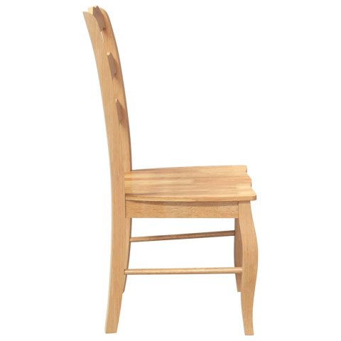 KRZESŁA DO JADALNI 2 SZT. NATURALNE DREWNO LITE GUMA