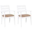 KRZESŁA DO JADALNI Z PODUSZKAMI 2 SZT. BIAŁE LITE DREWNO GUMOWE
